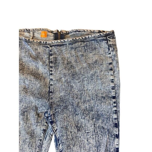 Pilcro by Anthropologie Acid Wash Skinny Jeans w/ Ankle Bows Sz 31 Boho Denim - Picture 3 of 11